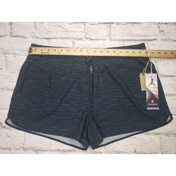 Kyodan Active Womens Size XL Dark Heathered Blue Elastic Drawstring Waist Shorts - Picture 4 of 5